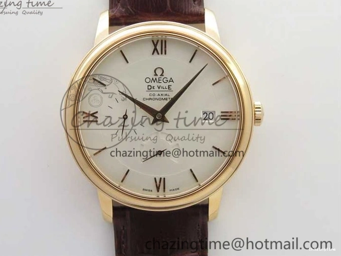 0125 De Ville Prestige Real PR RG ZF 1:1 Best Edition White Dial on Brown Leather Strap MIYOTA HighPerformance 7939